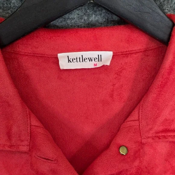 Kettlewell Roxy Jacket Womens Size Medium Hot Pink Faux Suede Pockets Cropped